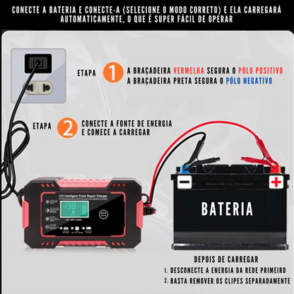 BoostCharge Pro - Carregador Inteligente De Bateria De Carro 12V 6A