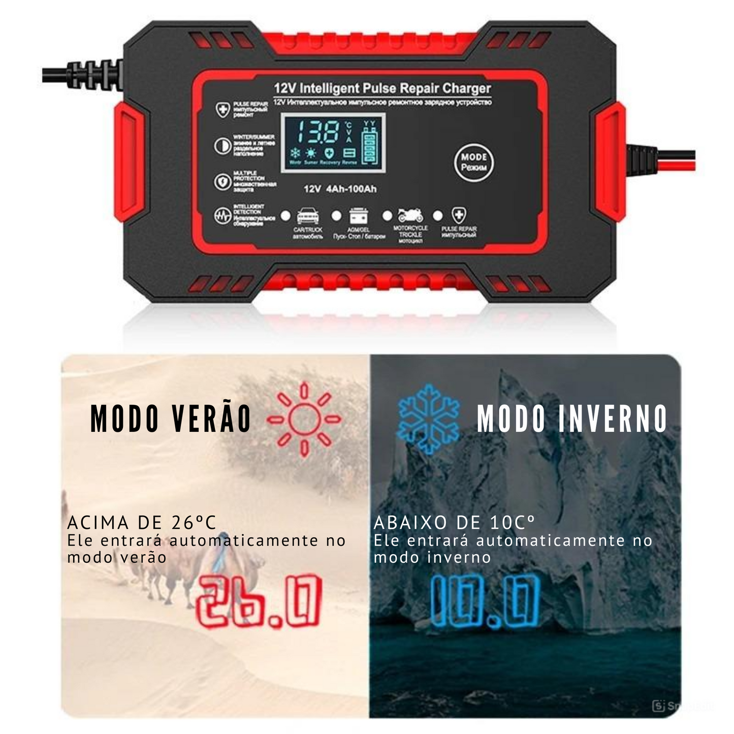 BoostCharge Pro - Carregador Inteligente De Bateria De Carro 12V 6A