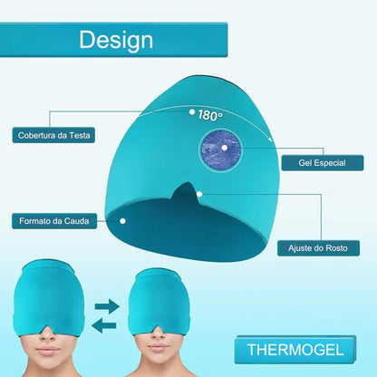 Touca com gel para alívio da enxaqueca